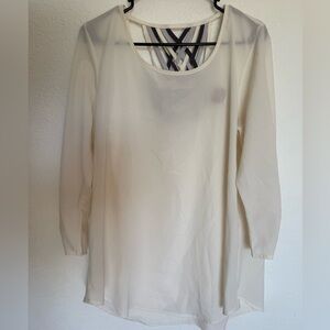 Daytrip Ivory Blouse with Crisscross Back